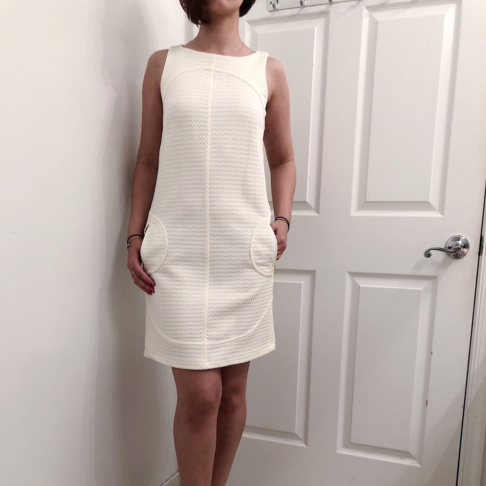 Sharagano brand new white midi dress
